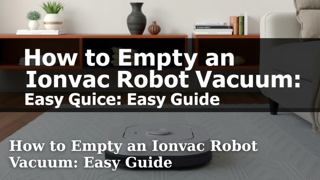 How to Empty an Ionvac Robot Vacuum: Easy Guide