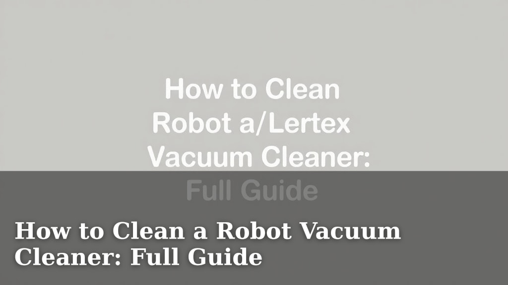 How to Clean a Robot Vacuum Cleaner: Full Guide